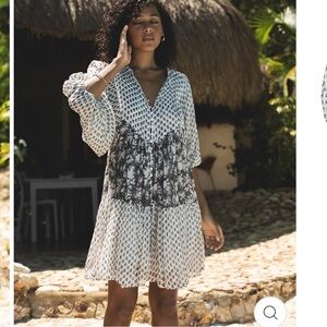 Daughters of India Nora Mini Dress in Noir Small NWT $249